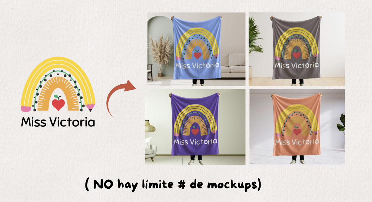 Ejemplos de mockups de mantas creados con TurboMockups