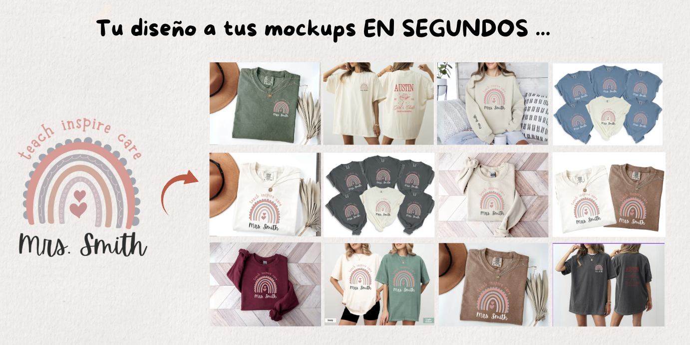 Ejemplos de mockups de camisetas creados con TurboMockups