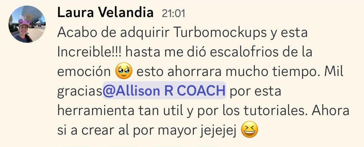 Testimonio de Laura Velandia sobre TurboMockups