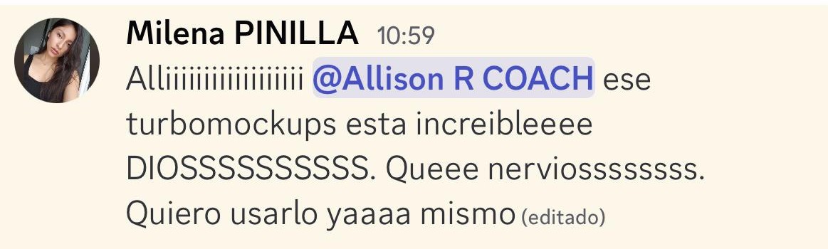 Testimonio de Milena Pinilla sobre TurboMockups